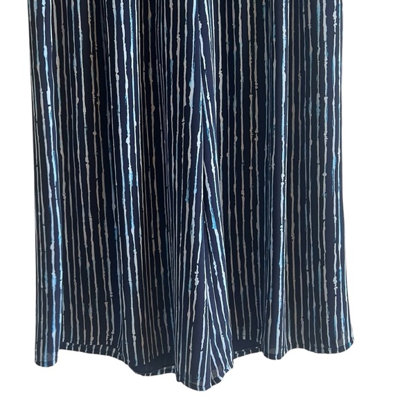 Babaton blue striped wide leg cropped pull on pants size S excellent condition - Picture 6 of 13